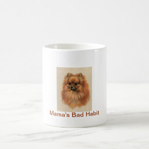 Pomeranian hundmamas kopp för kaffe för oskick