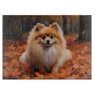 Pomeranian i höstlöv Fall Inspire