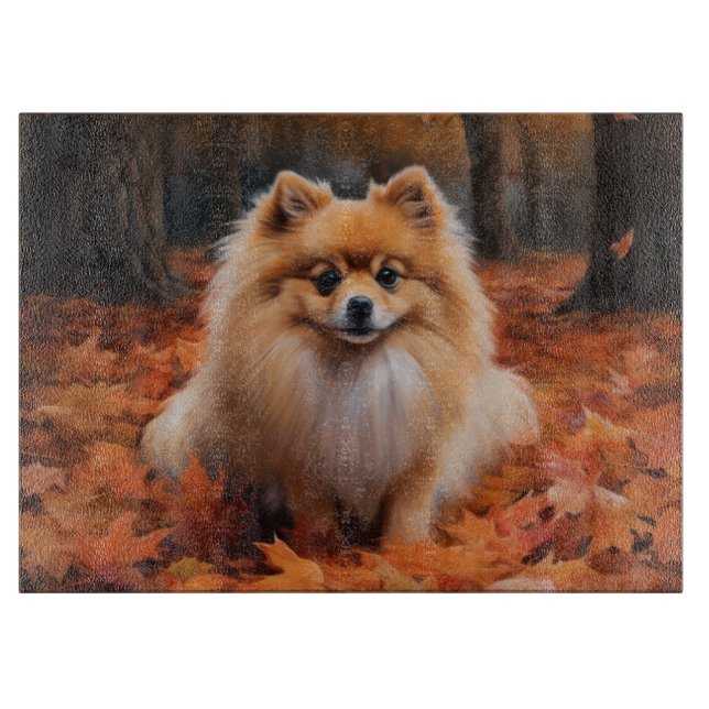 Pomeranian i höstlöv Fall Inspire (Framsidan)