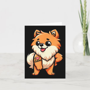 Pomeranian I Kärlek Grandma Rolig hund Tattoo Kort