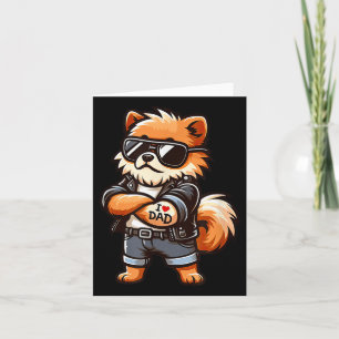 Pomeranian I Kärlek Pappa Rolig hund Tattoo Kort