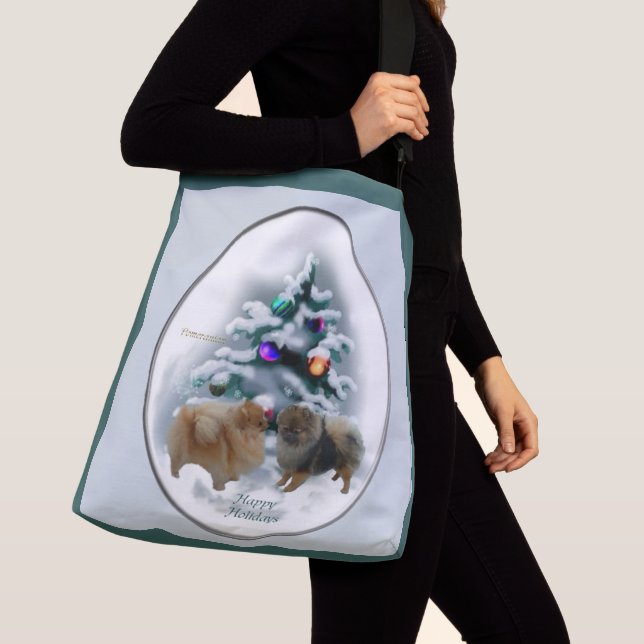 Pomeranian jul axelväska (Närbild)