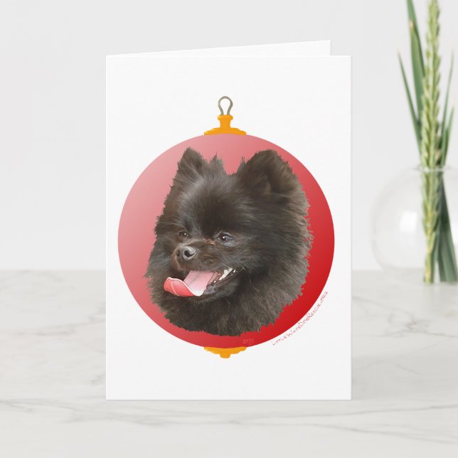 Pomeranian jul helgkort (Framsida)