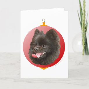 Pomeranian jul helgkort