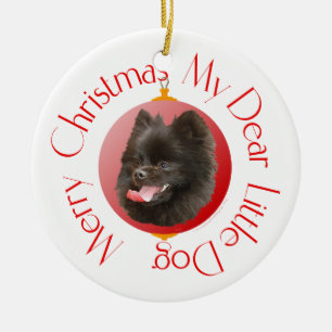 Pomeranian jul julgransprydnad keramik