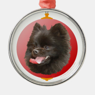 Pomeranian jul julgransprydnad metall