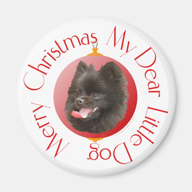 Pomeranian jul magnet (Framsidan)