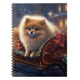 Pomeranian Julfirande Brushed Anteckningsbok