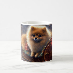 Pomeranian Julfirande Brushed Kaffemugg