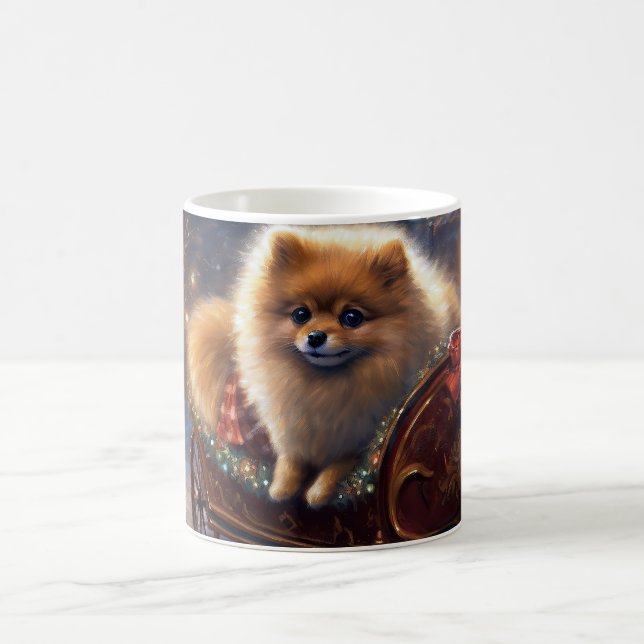 Pomeranian Julfirande Brushed Kaffemugg (Center)