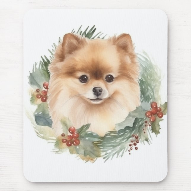 Pomeranian Julkrans Festiva Hundar Musmatta (Framsidan)