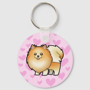 Pomeranian kärlek nyckelring