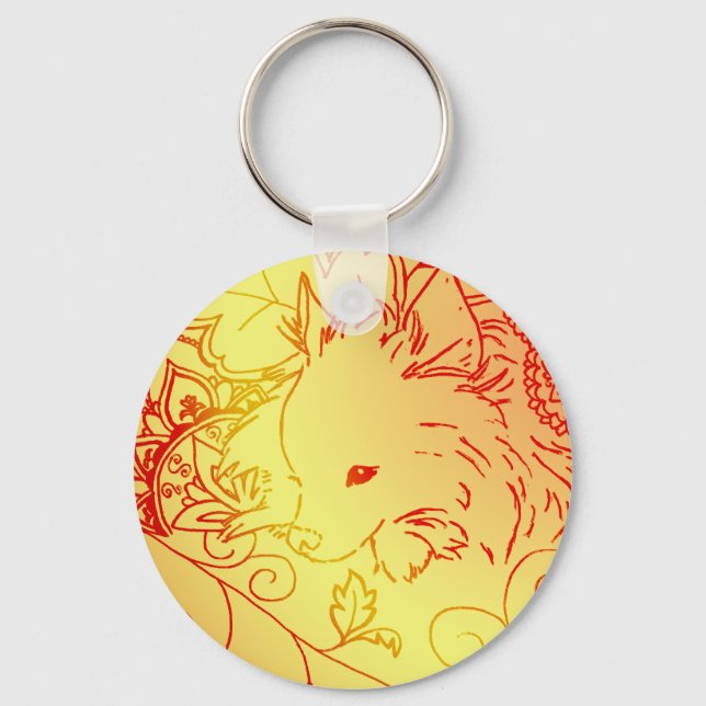 Pomeranian Key Chain Nyckelring (Framsida)
