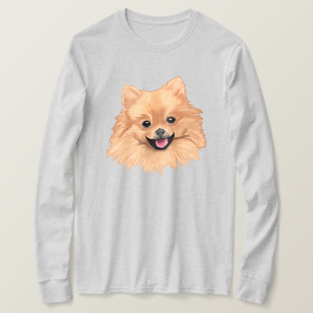 Pomeranian långärmad t shirt (Design framsida)