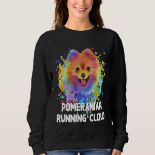 Pomeranian Löper Moln Hund Humor Husdjur Pom Pom T Shirt