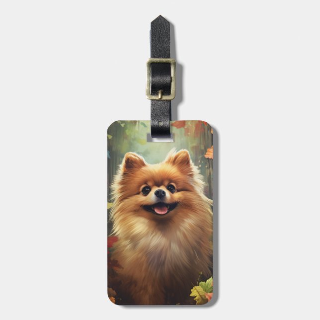Pomeranian Luggage Tag Bagagebricka (Vertikal Framsida)