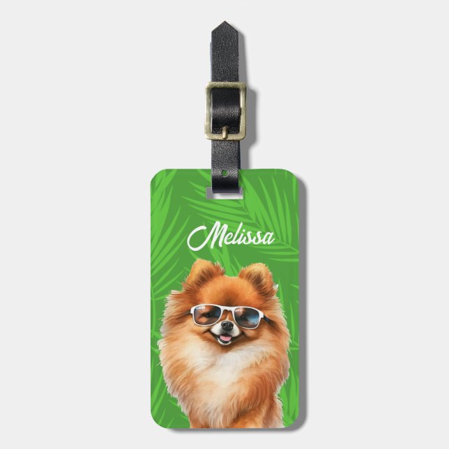 Pomeranian Luggage Tags Bagagebricka (Vertikal Framsida)