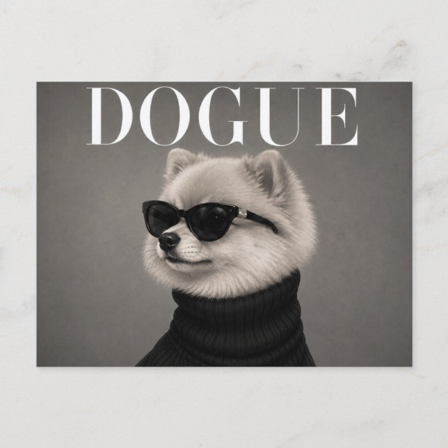 Pomeranian Lyx Haute Couture Vykort (Framsida)