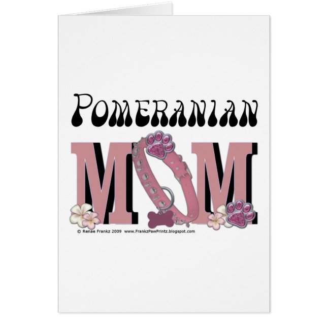 Pomeranian MAMMA Hälsningskort (Framsidan)