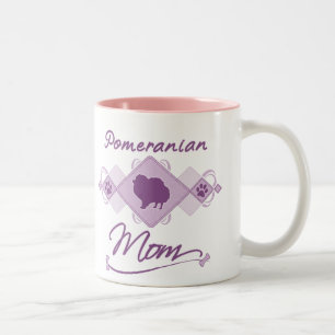 Pomeranian mamma Två-Tonad mugg