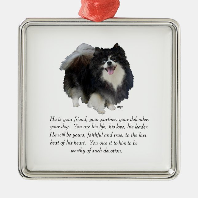 Pomeranian- Minnesgåva Hanne Julgransprydnad Metall (Framsidan)