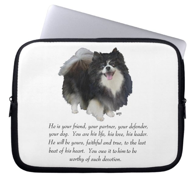 Pomeranian Minnessak Han Laptop Fodral (Framsidan)