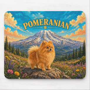 Pomeranian, Mount Rainier Vintage Akvarell Musmatta