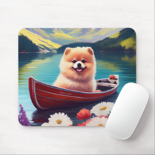 Pomeranian på paddel: Ett naturskönt äventyr Musmatta