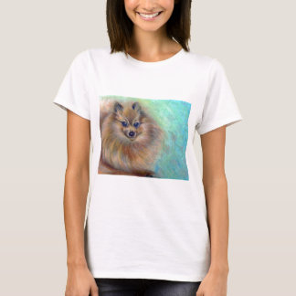 Pomeranian pastellfärgad teckning tee shirt