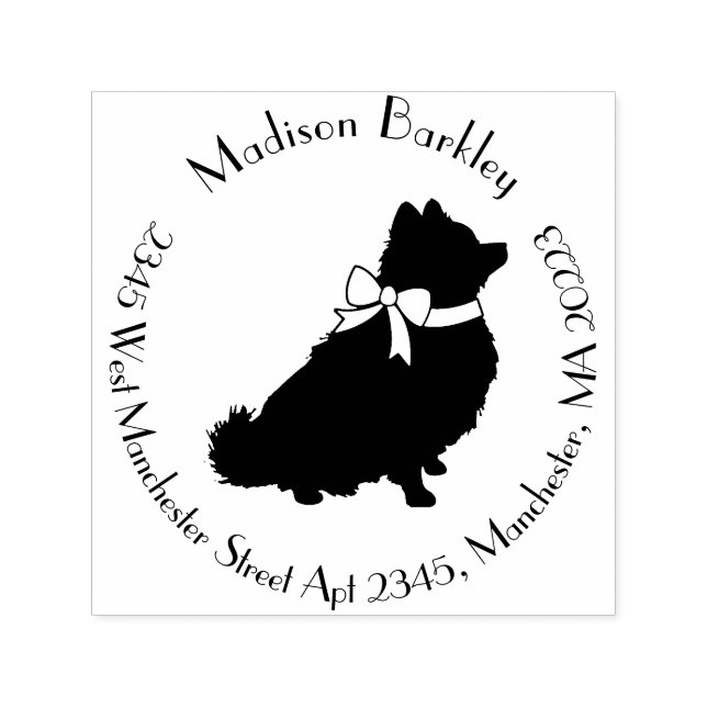 Pomeranian Pom Hund Puppy Självfärgande Stämpel (Design)