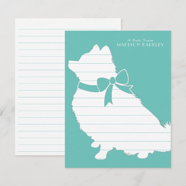 Pomeranian Pom Hund Puppy Tack Kort (Fram/baksida)