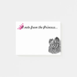 Pomeranian Princess Notera med original- konstverk Post-it Block