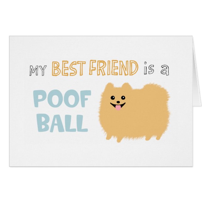 Pomeranian Puffboll OBS Kort (Framsidan Horizontal)