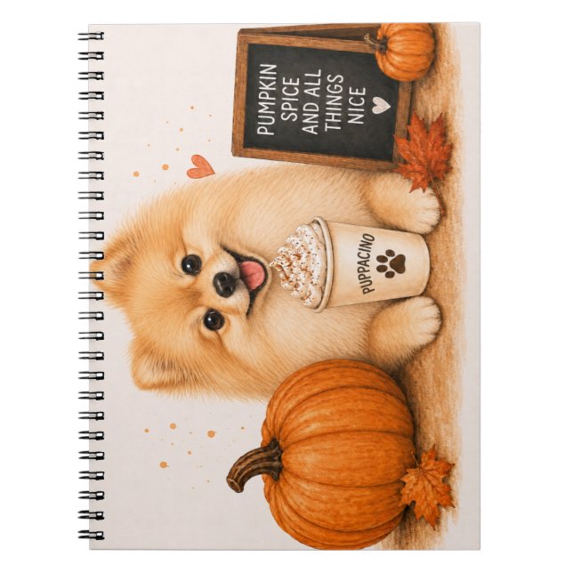 Pomeranian Pumpa Krydda Anteckningsbok (Framsidan)