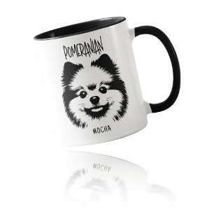 Pomeranian ras edgy Pop Art anpassad hundälskare Mugg