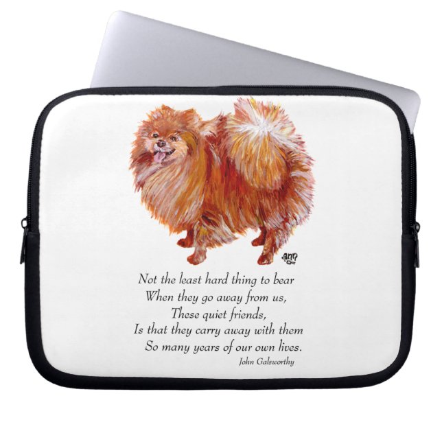 Pomeranian Regnbågsbron Laptop Sleeve (Framsidan)