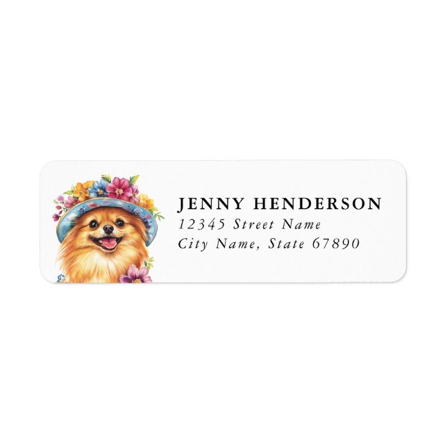 Pomeranian Returadressetikett Returadress Etikett (Framsidan)