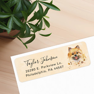 Pomeranian returadressetikett returadress etikett