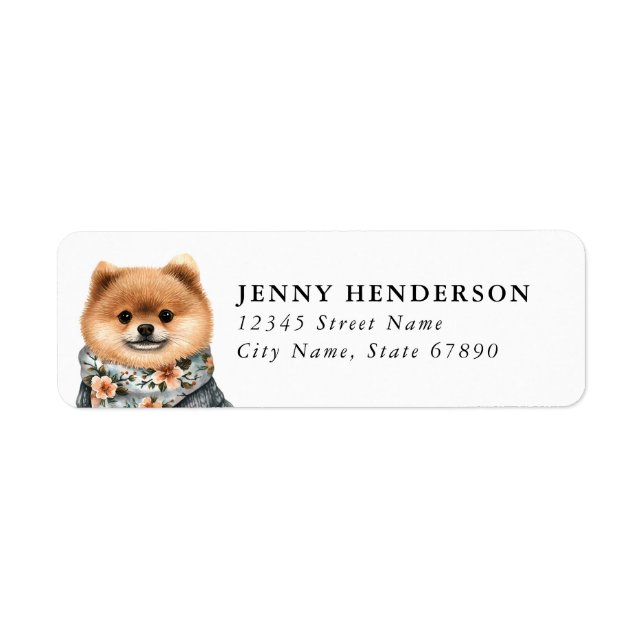 Pomeranian Returadressetikett Returadress Etikett (Framsidan)