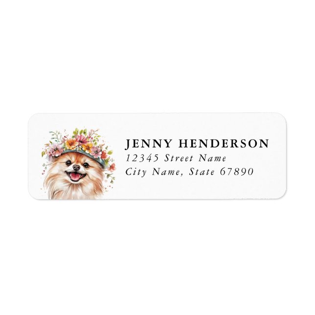 Pomeranian Returadressetikett Returadress Etikett (Framsidan)