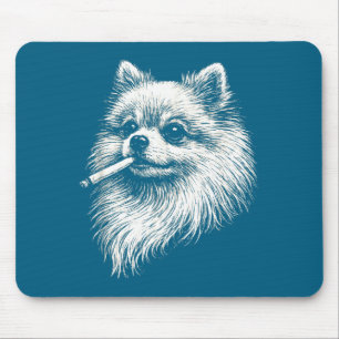 Pomeranian Rökande Meme Hund Illustration Musmatta