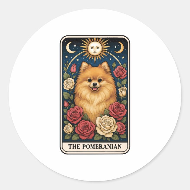 Pomeranian Runt Klistermärke (Framsida)