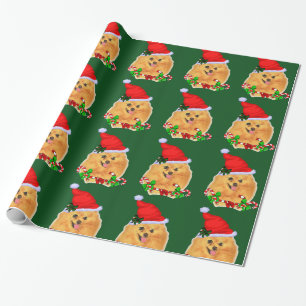 Pomeranian Santa jul Presentpapper