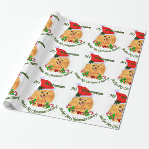 Pomeranian Santa jul Presentpapper