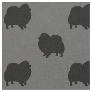 Pomeranian Silhouettesmönster Tyg