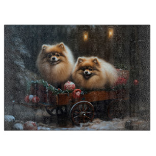 Pomeranian Snöig släde juldekoration