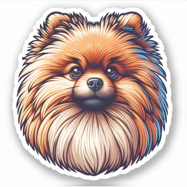 Pomeranian Sticker Klistermärken (Framsida)