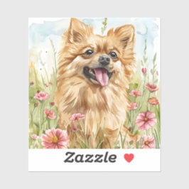 Pomeranian Sticker – Watercolor Design Klistermärken