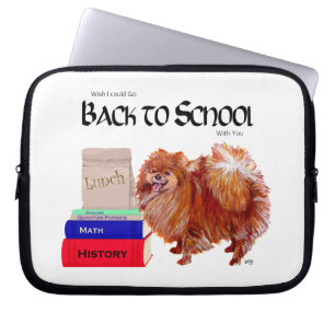 Pomeranian tillbaka till skolan laptop sleeve
