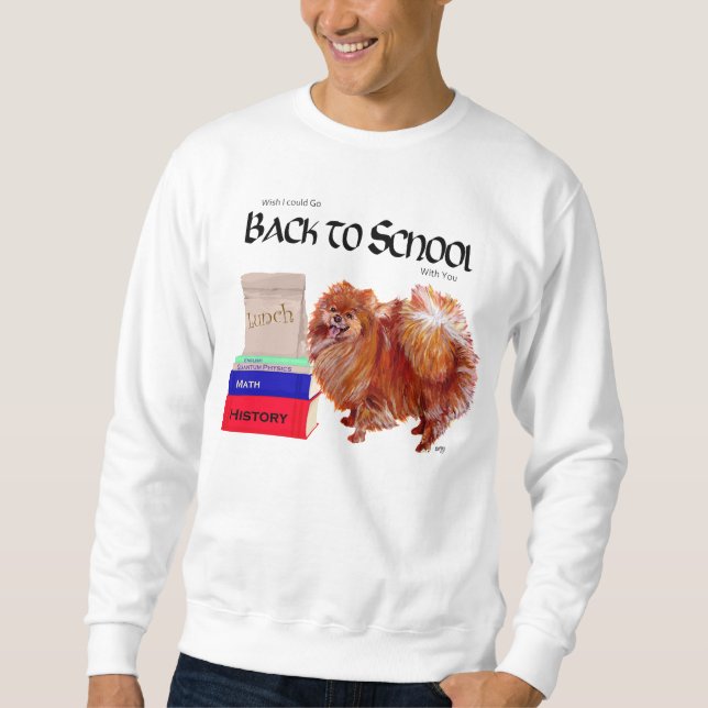 Pomeranian tillbaka till skolan sweatshirt (Framsida)